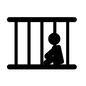 犯人 ピクトグラム,犯人,犯罪者,牢屋,拘置所,留置所,刑務所,捕まる,鉄格子,人のシルエット素材