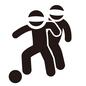 ブラインドサッカー ブラインドサッカー ブラインドサッカー,パラサッカー,サッカー,目隠し,2人,試合,ボール,サッカーボール,視覚障がい者サッカー,パラスポーツのシルエット素材