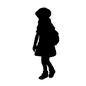女の子 女の子 人,人物,人間,子ども,おしゃれ,子,子供,全身,幼児,幼いのシルエット素材