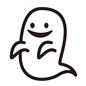 ゴースト おばけ,ゴースト,ハロウィン,線,簡単,目,口,笑う,笑顔,微笑むのシルエット素材