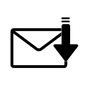 受信メール イラスト,テキスト,太線,強調,コミュニケーション,メッセージ,表現,アイコン,シンボル,デザインのシルエット素材