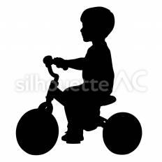 三輪車 三輪車,乗る,遊ぶのシルエット素材