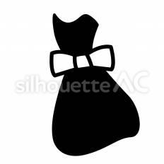 プレゼント袋 プレゼント袋,リボン,袋のシルエット素材