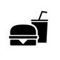 ファーストフード ファーストフード ファーストフード,ジャンクフード,ハンバーガー,ドリンク,セット,食事,食べ物のシルエット素材