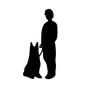 警察犬と警官 警察犬と警官 警察犬,イヌ,犬,動物,捜査,人物,人,全身,立ち姿,警察官のシルエット素材