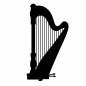 ハープ ハープ ハープ,竪琴,ペダルハープ,グランドハープ,楽器,音楽,ミュージック,演奏会,コンサート,発表会のシルエット素材