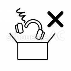 品質問題　ヘッドホン 箱,ヘッドホン,不良のシルエット素材