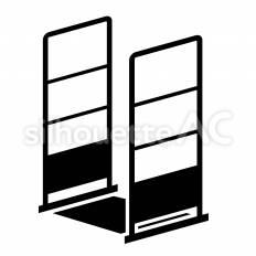 防犯ゲート 防犯ゲート,通過,検知のシルエット素材