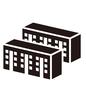 団地 団地,マンション,集合住宅,2棟,3階建て,外観,建設物,建築物,建物,アイコンのシルエット素材
