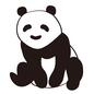 パンダ パンダ,座る,全身,正面,笑う,笑顔,動物園,耳,ぱんだ,生き物のシルエット素材