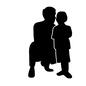 親子 親子 しゃがむ,話す,親子の会話,人物,父,子,子供,お父さん,親子,父親のシルエット素材