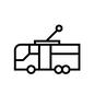 テレビ中継車 テレビ中継車 トロリーバス,テレビ中継車,中継車,アンテナ,横向き,側面,線,乗り物,移動中継車,クルマのシルエット素材