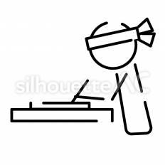 受験勉強　横向き ピクトグラム,ピクトサイン,アイコンのシルエット素材