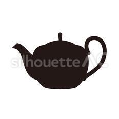 ティーポット ティーポット,横向き,茶器のシルエット素材