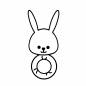うさぎのラトル うさぎのラトル ラトル,うさぎ,ウサギ,ベビー玩具,おもちゃ,玩具,ベビー用品,赤ちゃん用品,育児用品,ベビーグッズのシルエット素材