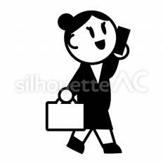出張移動中女性 出張,スーツ,会社員のシルエット素材