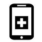 スマホ スマホ スマホ,タブレット,画面,病院,ホットライン,救急救命,検索,検索画面,メディカル,医療のシルエット素材