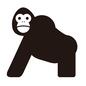 ゴリラ ゴリラ,横向き,マウンテンゴリラ,ドンキーゴング,キングゴング,生き物,生物,動物,アニマルのシルエット素材