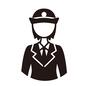 婦警 ビジネスウーマン,人物,女性,女の人,仕事,婦警,婦人警官,警察官,制服,警察帽のシルエット素材