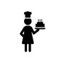 女性パティシエ 女性パティシエ 女性パティシエ,パティシエ,ケーキ,スイーツ,ケーキ屋さん,お菓子屋さん,人物,女性,女,ピクトグラムのシルエット素材