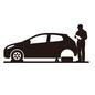 タイヤの履き替え タイヤの履き替え タイヤ,タイヤ交換,履き替え,自動車,車,乗り物,修理,修繕,直す,調整のシルエット素材