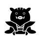 着物のいのしし 着物のいのしし 着物,正面,正座,挨拶,2019,年賀状,亥年,亥,猪,いのししのシルエット素材