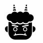 怖い顔の鬼 怖い顔の鬼 鬼,顔,お面,キャラクター,節分,怖い,ツノ,2本,昔話,2月のシルエット素材