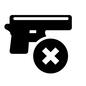 銃禁止 銃禁止 拳銃,銃,小型拳銃,ピストル,エアガン,危険,持込み禁止,禁止,ダメ,バツ印のシルエット素材