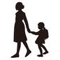 先生と学生 先生と学生 親,母親,大人,子供,手を繋ぐ,歩く,2人,先生,教師,歩くのシルエット素材