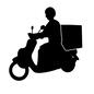 バイク便 バイク便 バイク,バイク便,スクーター,乗り物,デリバリー,人物,宅配,配達,作業者,仕事のシルエット素材
