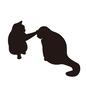ネコ ネコ ネコ,ねこ,猫,2匹,向かい合う,猫パンチ,叩く,頭,押さえる,じゃれるのシルエット素材