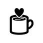 飲み物 飲み物 マグカップ,飲み物,愛情,ラブ,バレンタイン,2月,14日,イベント,告白,ハートのシルエット素材