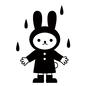 雨の日のウサギ ウサギ,うさぎ,雨,雨の日,梅雨,雨降り,悪天候,アニマルキャラクター,レインコート,レイングッズのシルエット素材