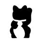 招き猫 招き猫 招き猫,縁起物,猫,置物,左手,ねこ,ネコ,鈴,小判,上げるのシルエット素材