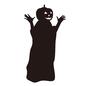 ジャックオーランタンの仮装をする人 仮装,コスプレ,ハロウィン,人,人物,ジャックオーランタン,被り物,手を広げる,ポーズのシルエット素材