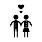 ピクトグラフ ピクトグラフ カップル,恋人,生徒,学生,スクール,中学生,学校,ピクトグラフ,ピクトグラム,人のシルエット素材