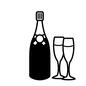 シャンパン シャンパン シャンパン,シャンパングラス,アルコール,お酒,飲物,シャンパンボトル,飲酒,酒,飲み物,瓶のシルエット素材