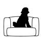 犬 ペット,犬,座る,もこもこ,横向き,ソファ,犬用ソファ,家具,お座り,室内犬のシルエット素材