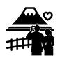 ハネムーン ハネムーン アイコン,富士山,デート,国内旅行,写真,デジカメ,カメラ,ハート,ハートマーク,人物のシルエット素材