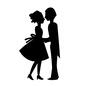 結婚式 結婚式 リボン,向かい合う,カップル,男女,全身,人,人物,ドレス,タキシード,洋装のシルエット素材