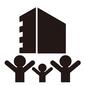不動産 新築,家族,3人家族,マンション,核家族,夫婦,子供,ピクトグラム,バンザイ,家のシルエット素材