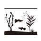 熱帯魚 熱帯魚 熱帯魚,魚,さかな,サカナ,水草,水槽,2匹,餌,えさ,草のシルエット素材