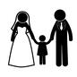 子連れ結婚 子連れ結婚 子連れ結婚,子連れ再婚,子連れ,再婚,子供,女の子,挙式,ウェディングドレス,ピクトグラム,人物のシルエット素材