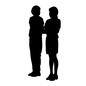 友達 友達 2人,2ショット,全身,立つ,話す,立ち話,女性,仲良し,仲間,友人のシルエット素材