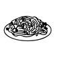 麺 麺 手書き,麺,麺料理,パスタ,スパゲッティ,丸皿,麺類,炒めもの,イタリアン,粒々のシルエット素材