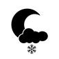 晴れ時々雪 晴れ時々雪 晴れ時々雪,天気,天候,気候,天気予報,晴れ,月,雪,降雪,雲のシルエット素材