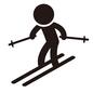 スキー スキー 人物,人,ピクトグラム,1人,スキー,ストック,ウィンタースポーツ,冬,雪,ゲレンデのシルエット素材