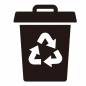リサイクルゴミ ごみ箱,矢印,循環,再利用,分別,記号,アイコン,ピクトグラム,シンプル,案内向けのシルエット素材