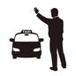 タクシー タクシー タクシー,急ぐ人,手を挙げる,止める,車,後姿,行燈,立つ,後姿,横向きのシルエット素材