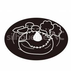 ハンバーグ ハンバーグ,肉料理,皿のシルエット素材